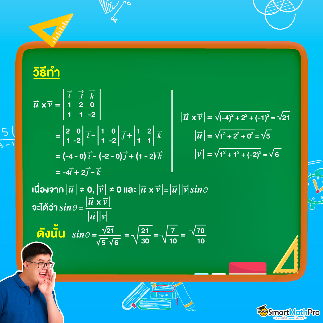 ตัวอย่างการหาขนาดของผลคูณเชิงเวกเตอร์