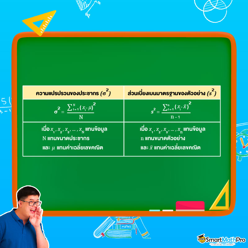 สูตรหาความแปรปรวนของประชากรใน สถิติ ม.6