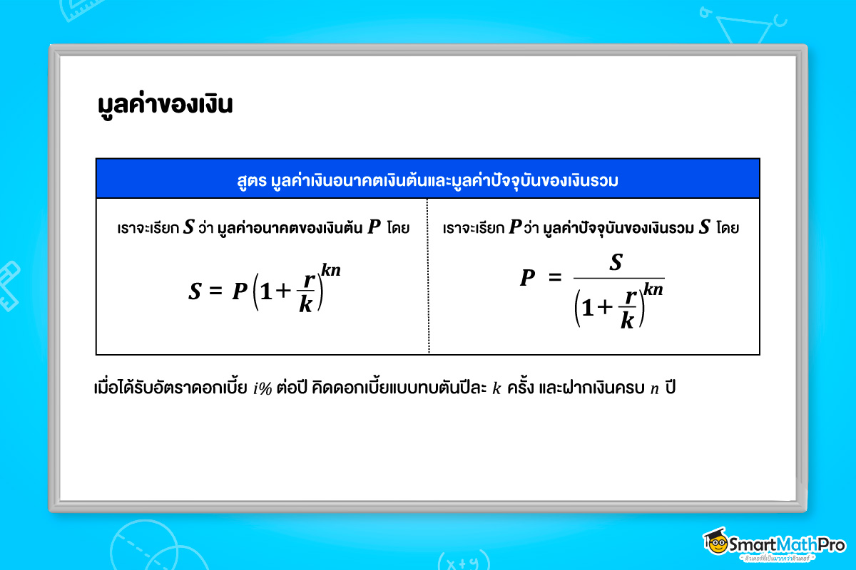 ลำดับและอนุกรม มาประยุกต์ใช้ในการคิดมูลค่าของเงิน