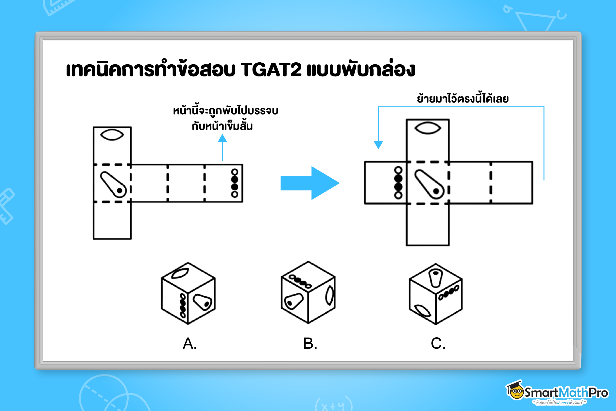 วิธีทำข้อสอบ TGAT2 ความสามารถทางมิติสัมพันธ์แบบพับกล่อง