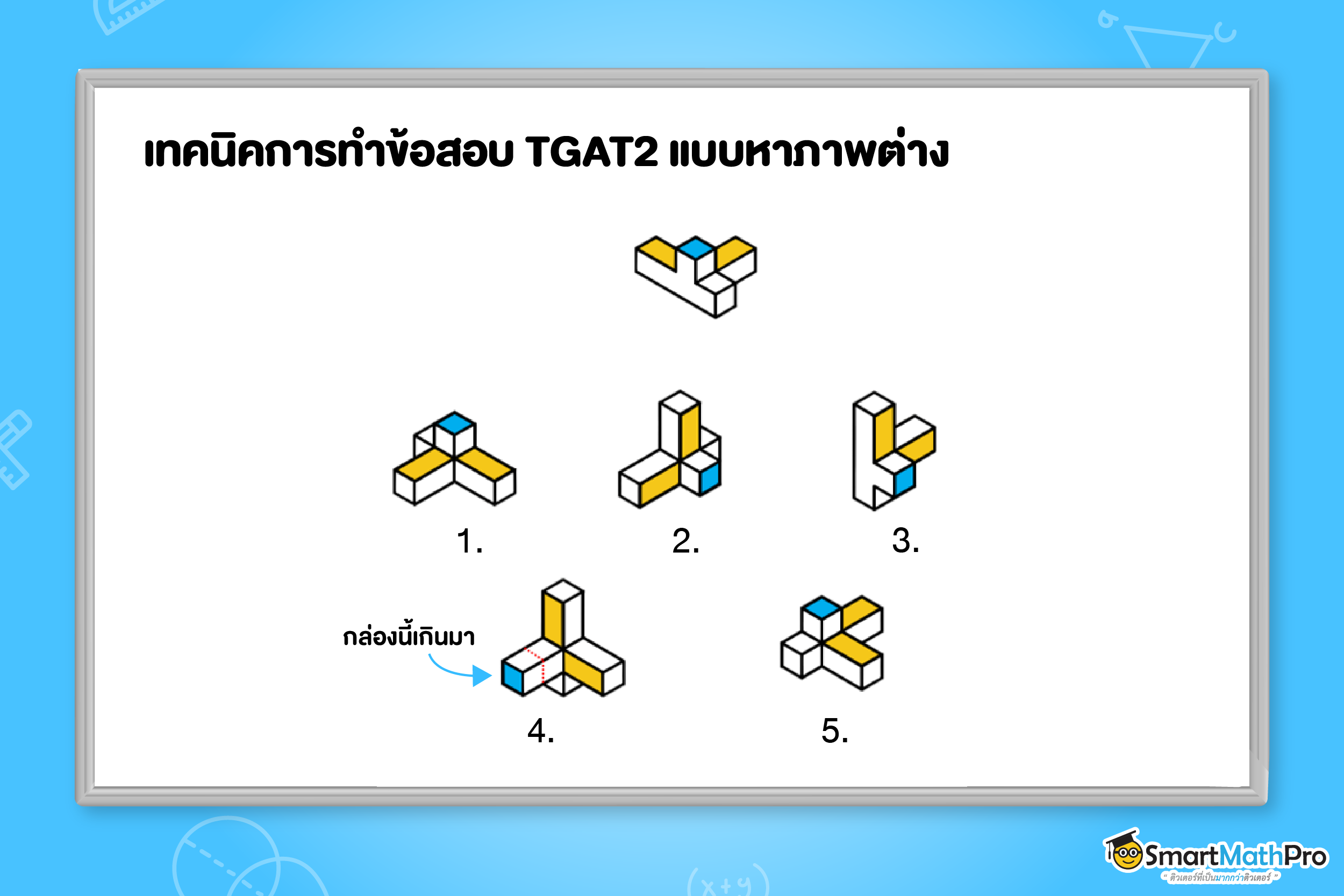 วิธีทำข้อสอบ TGAT2 ความสามารถทางมิติสัมพันธ์แบบหาภาพต่าง