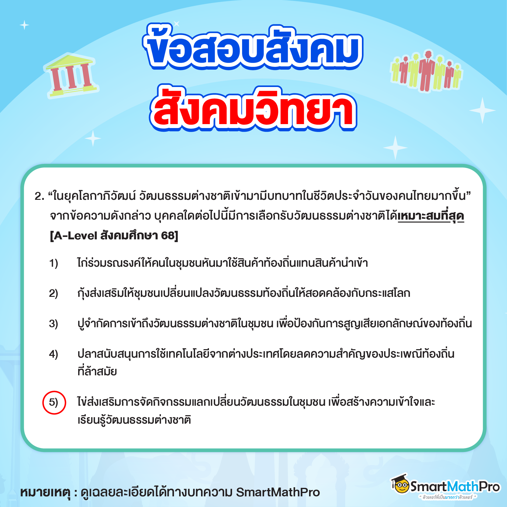 ข้อสอบสังคมวิทยา ข้อที่ 2