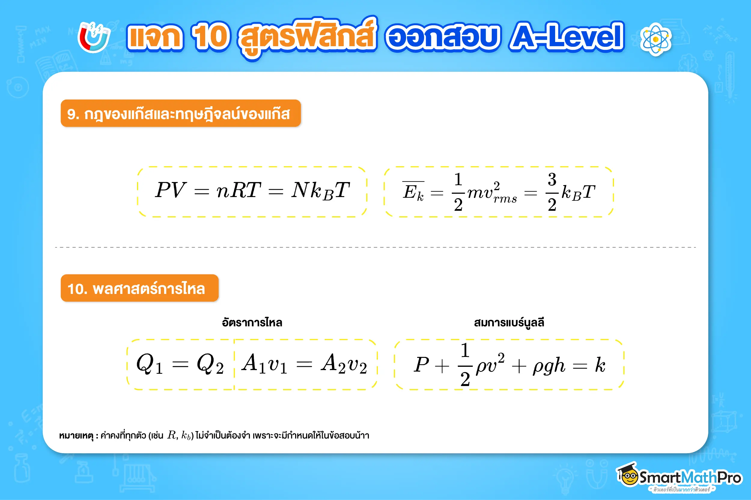 10 สูตรฟิสิกส์ ออกสอบ A-Level ฟิสิกส์ 1