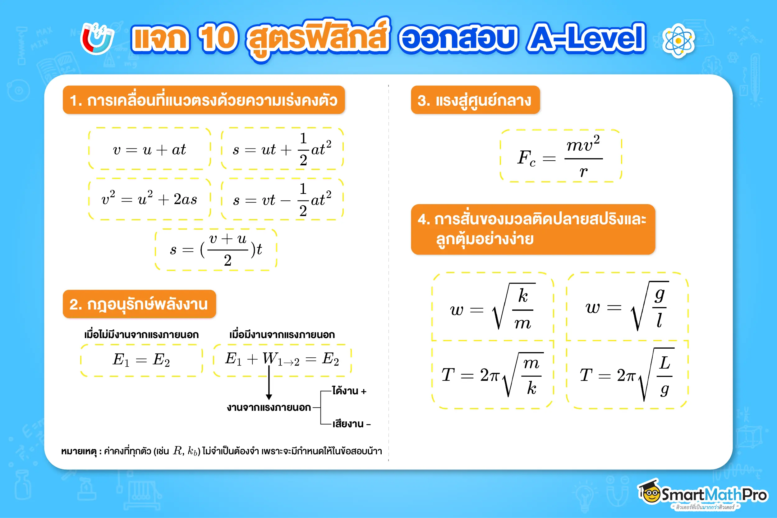 10 สูตรฟิสิกส์ ออกสอบ A-Level ฟิสิกส์ 3