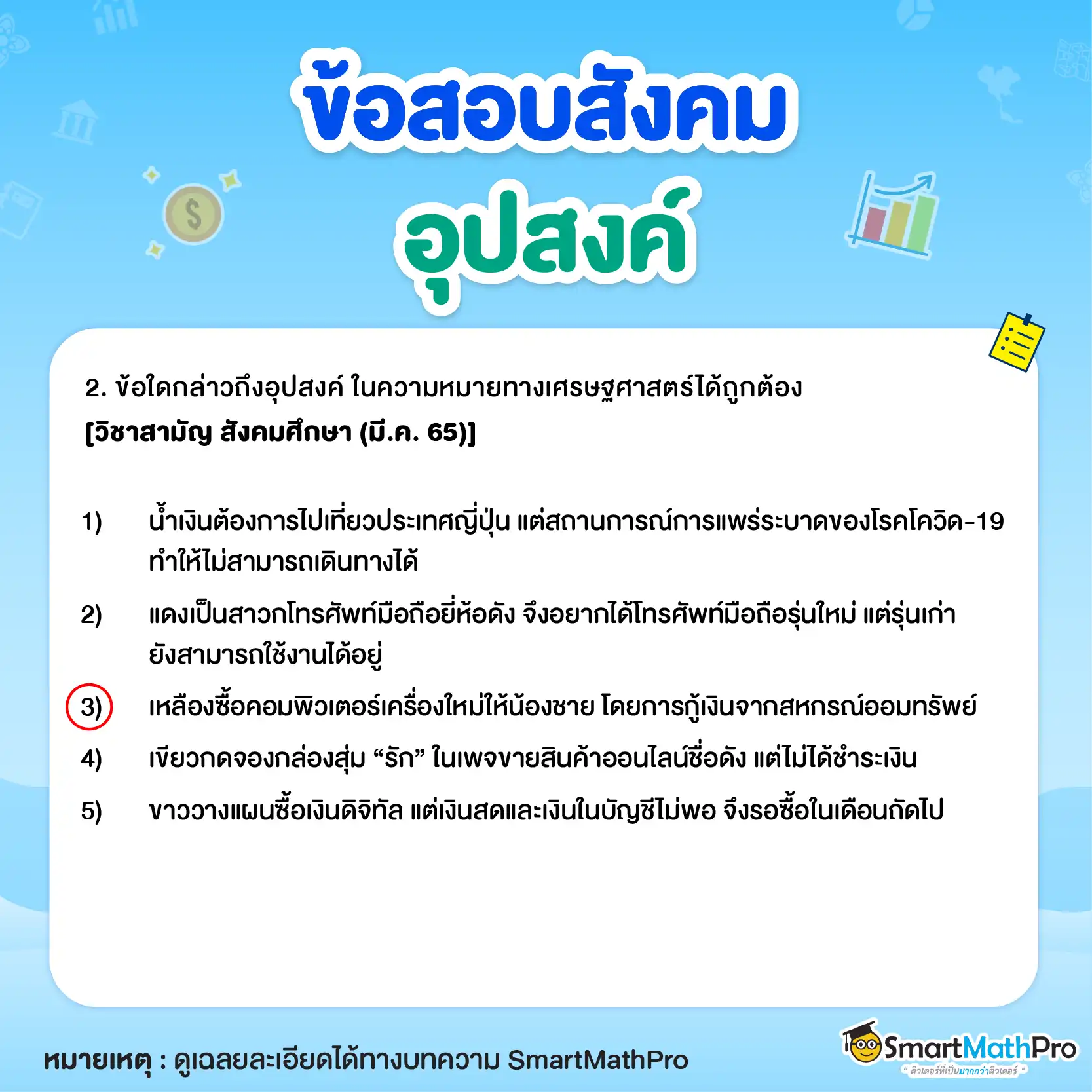 ข้อสอบและแบบฝึกหัดอุปสงค์ ข้อ 2 พร้อมเฉลย