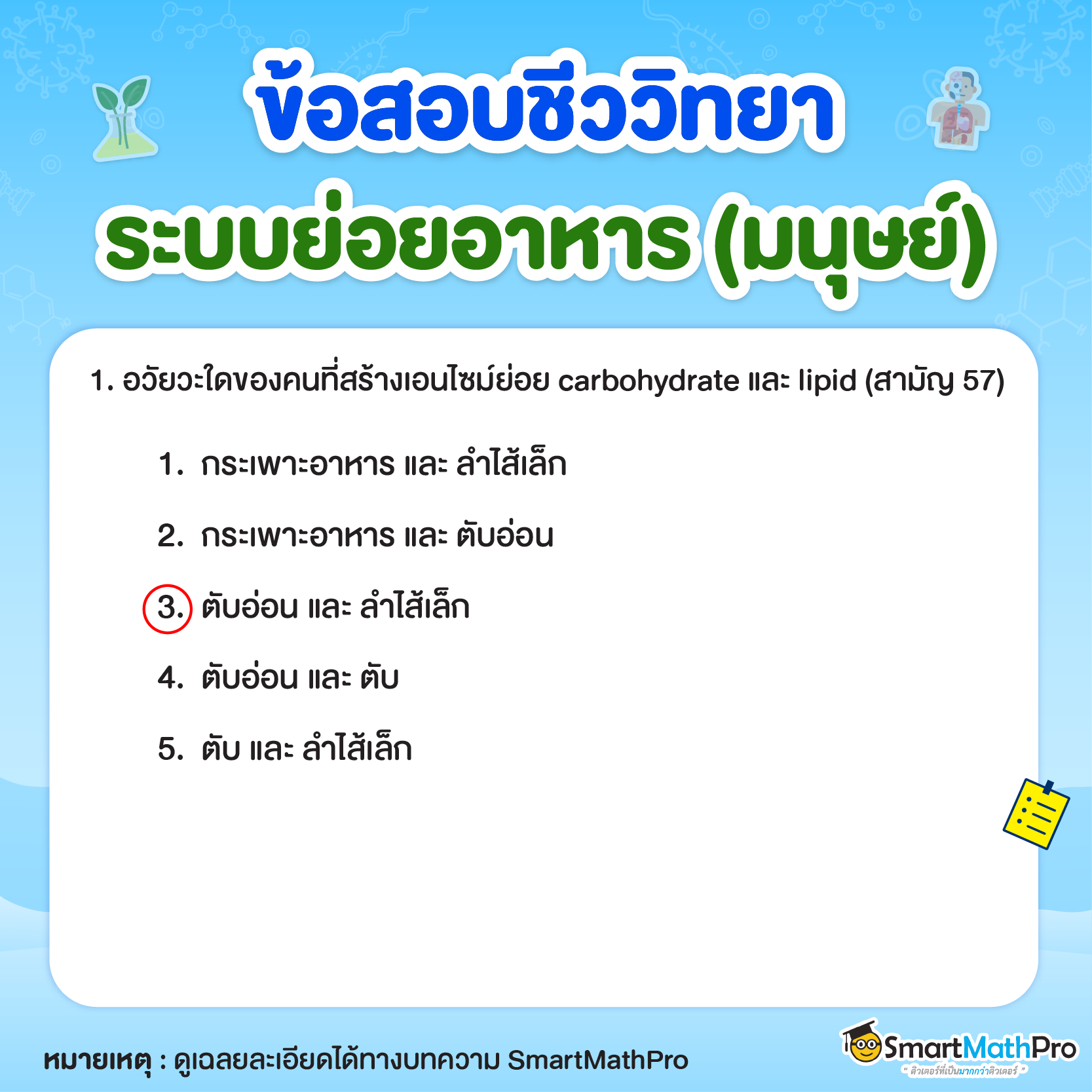 ข้อสอบระบบย่อยอาหารมนุษย์ (มนุษย์)