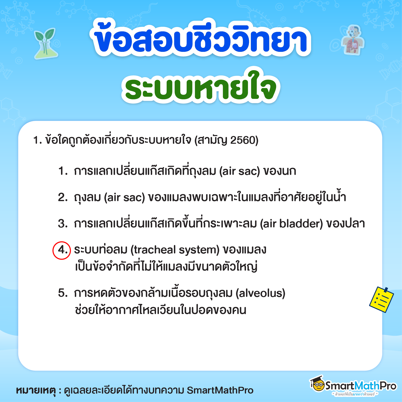 ข้อสอบระบบหายใจข้อที่ 1