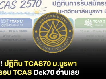 ม.บูรพา รับสมัคร TCAS70 วันไหน ?