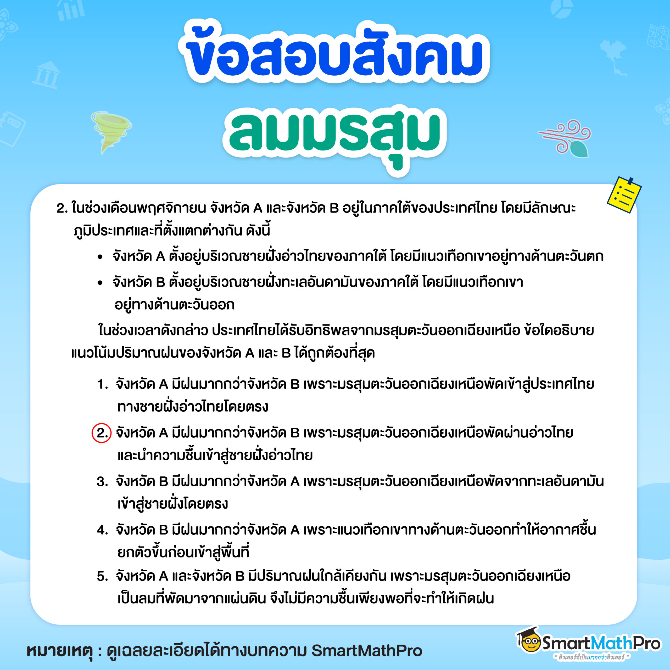 ข้อสอบลมมรสุมพร้อมเฉลย