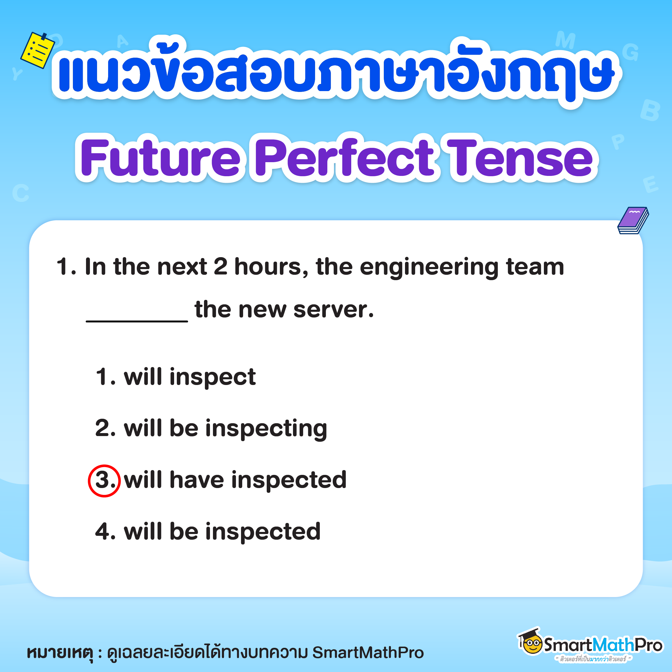โจทย์ Future Perfect Tense
