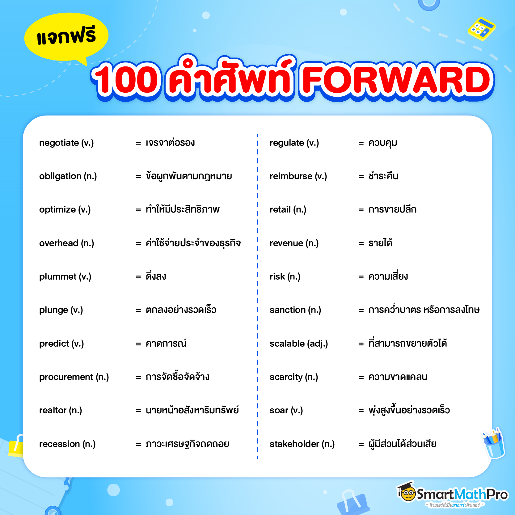 คำศัพท์ FORWARD ที่ออกสอบบ่อย